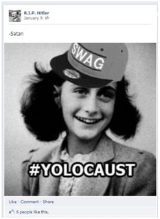 Mocking those who died in the Holocaust